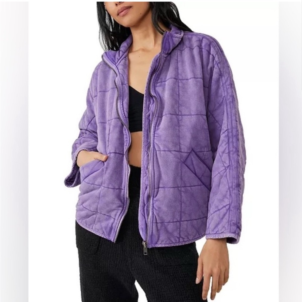 Free People Quilted Dolman Jacket RARE Color: Moonberry